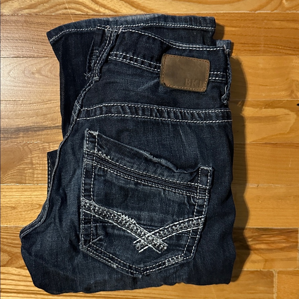 Buckle Men's Bootcut Jeans - Dark Blue